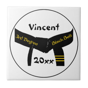 Martiale kunsten, zwarte gordel, derde graad tegeltje