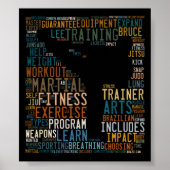 Martiale kunstwerken Creative Word Cloud Print (Voorkant)