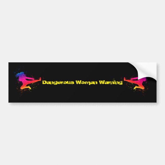 Martiale kunstwerken van vrouw - Waarschuwing voor Bumpersticker (Voorkant)