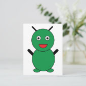 Martian Alien Schattige Cartoon Briefkaart (Staand voorkant)