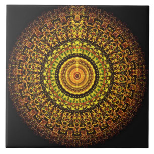 Martian Aztec Mandala Tile Tegeltje