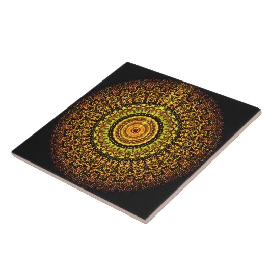 Martian Aztec Mandala Tile Tegeltje (Zijkant)