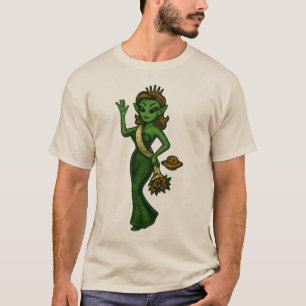 Martian Beauty Queen Retro Sci-Fi Alien Pin-Up C T-shirt
