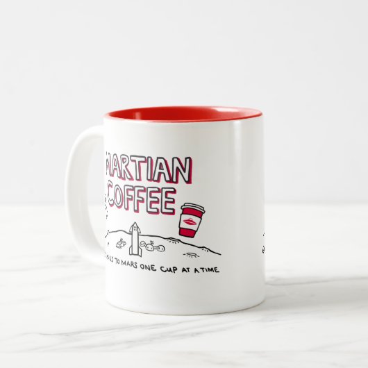 Martian Coffee - Mok - ons naar Mars brengen... (Voorkant links)