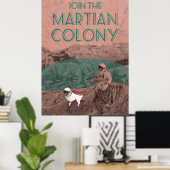 Martian Colony Futuristic Advertisement Poster (Thuiskantoor)