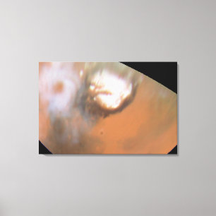 Martian Cyclone, gezien vanuit de noordelijke pool Canvas Afdruk