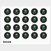 Martian Illegal Alien Mexican Area-51 Funny Hallow Ronde Sticker (Vel)