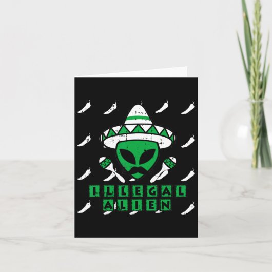 Martian Illegale Alien Mexicaanse Area-51 Fun Hall Kaart (Voorkant)