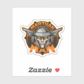 Martian Man Futuristic Logo Art Sticker (Vel)