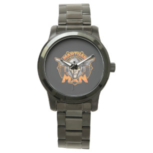 Martian Man Futuristisch Logo Kunst Horloge