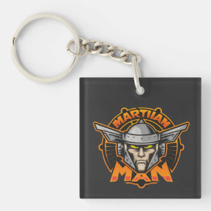 Martian Man Futuristisch Logo Kunst Sleutelhanger