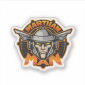 Martian Man Futuristisch Logo Kunst Sticker (Voorkant)