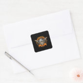 Martian Man Futuristisch Logo Kunst Vierkante Sticker (Envelop)