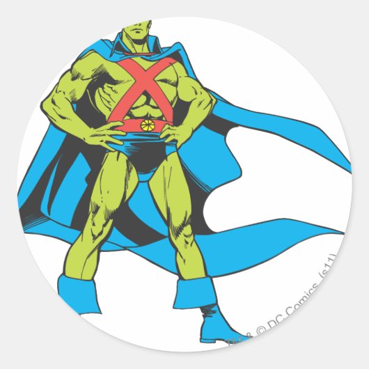 Martian Manhunter Poses Ronde Sticker (Voorkant)