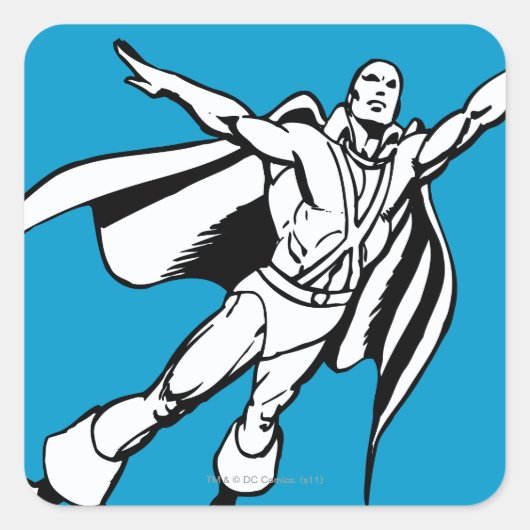 Martian Manhunter Soars 3 Vierkante Sticker (Voorkant)