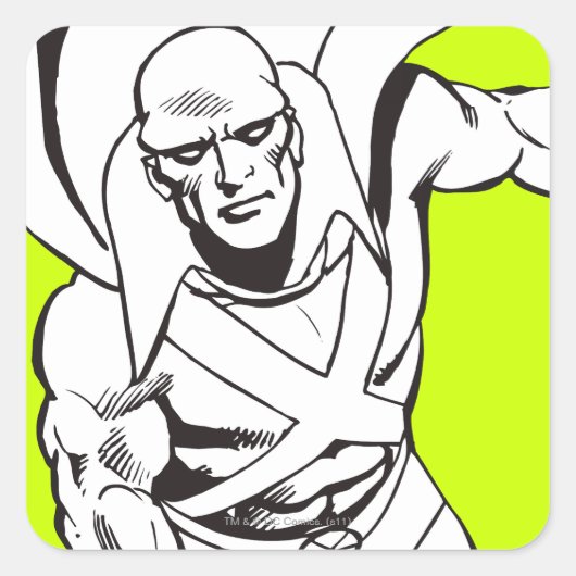 Martian Manhunter Soars 5 Vierkante Sticker (Voorkant)