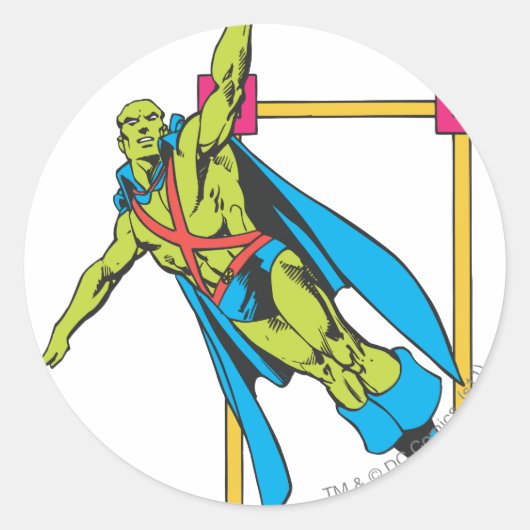 Martian Manhunter Soars Ronde Sticker (Voorkant)