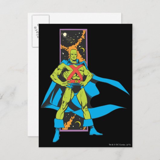 Martian Manhunter & Space Backdrop Briefkaart (Voorkant / Achterkant)