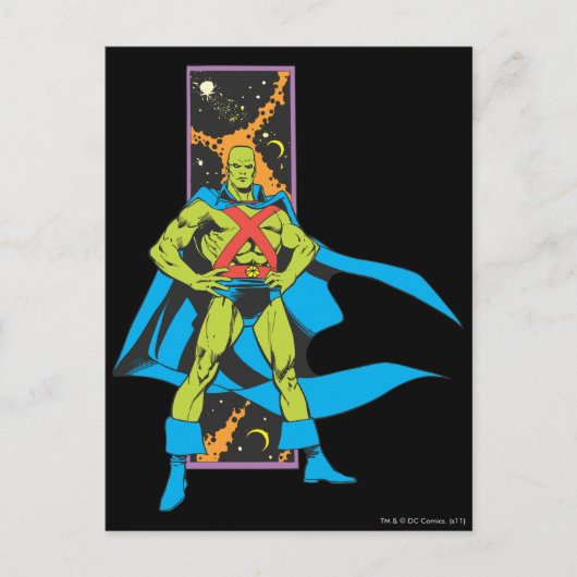 Martian Manhunter & Space Backdrop Briefkaart (Voorkant)