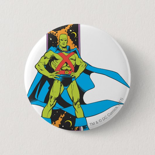 Martian Manhunter & Space Backdrop Ronde Button 5,7 Cm (Voorkant)