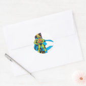 Martian Manhunter & Space Backdrop Ronde Sticker (Envelop)