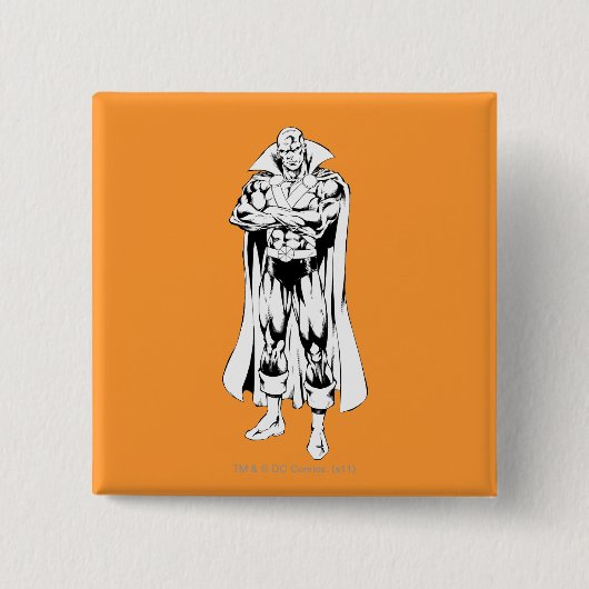 Martian Manhunter Standing Outline Vierkante Button 5,1 Cm (Voorkant)