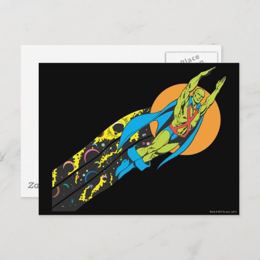 Martian Manhunter vliegt Briefkaart (Voorkant / Achterkant)