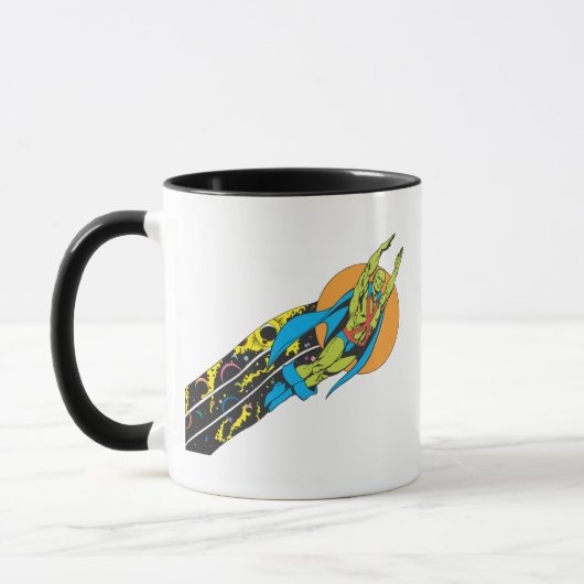 Martian Manhunter vliegt Mok (Links)