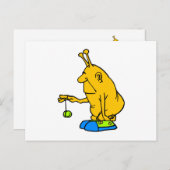 Martian met een "Yo" Briefkaart (Voorkant / Achterkant)