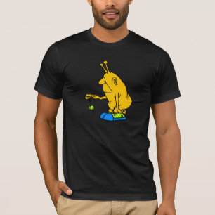 Martian met een "Yo" T-shirt