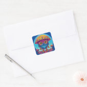 Martian Mushroom Explorer Vierkante Sticker (Envelop)