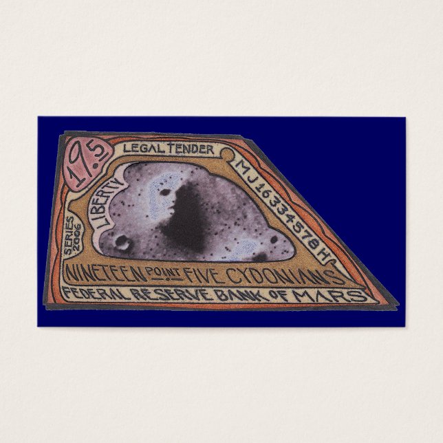Martian $ Negentien Punt Vijf CYDONIANEN Opmerking Visitekaartje (Voorkant)