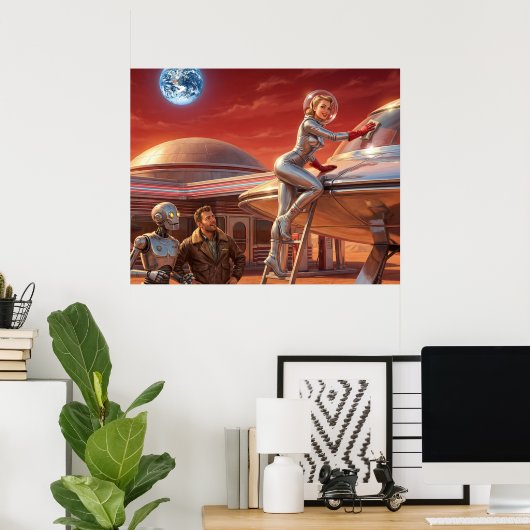 Martian Pit Stop – 1950s Future Poster (Thuiskantoor)