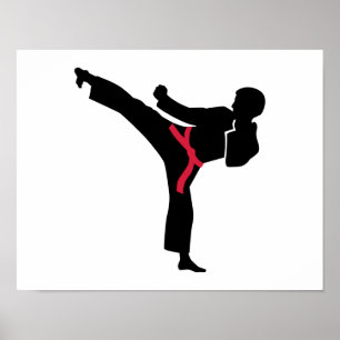 Martiele kunst Karate schop Poster