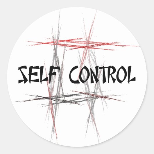 Martiele kunsten, zelfbeheersing ronde sticker (Voorkant)