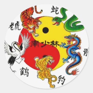 MARTIJEN 5 DIEREN RONDE STICKER