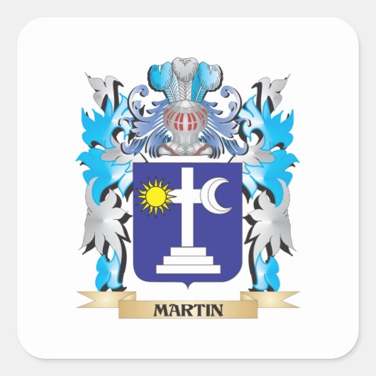 Martin Coat of Arms - Family Crest Vierkante Sticker (Voorkant)