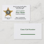 Martin County Sheriff's Kantoor Business Card. Visitekaartje (Voorkant / Achterkant)