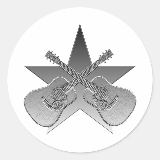 Martin D28 Metallic Star Ronde Sticker (Voorkant)