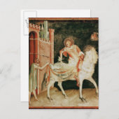 Martin deelt zijn cloak met de bedelaar briefkaart (Voorkant / Achterkant)