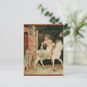 Martin deelt zijn cloak met de bedelaar briefkaart (Staand voorkant)