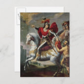 Martin deelt zijn cloak met de bedelaar briefkaart (Voorkant / Achterkant)