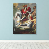 Martin deelt zijn cloak met de bedelaar canvas afdruk (Insitu (Houten vloer))