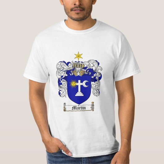 Martin Family Crest - Martin Coat of Arms T-shirt (Voorkant)