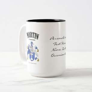 Martin Family Crest, Vertaling & Betekenis Tweekleurige Koffiemok