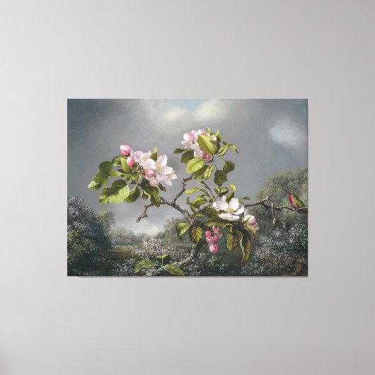 MARTIN J. HEADE - Appelbloesems en kolibrie - Canvas Afdruk (Voorkant)