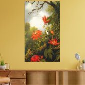 MARTIN J. HEADE - Kolibrie en Passiebloemen - Canvas Afdruk (Insitu (Woonkamer))