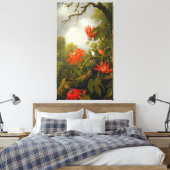 MARTIN J. HEADE - Kolibrie en Passiebloemen - Canvas Afdruk (Insitu (Slaapkamer))