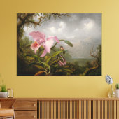 MARTIN J. HEADE - Orchidee en kolibrie - c. 1885 Canvas Afdruk (Insitu (Woonkamer))