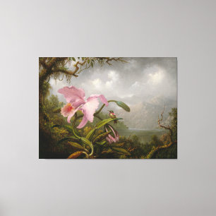 MARTIN J. HEADE - Orchidee en kolibrie - c. 1885 Canvas Afdruk